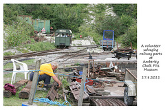 Salvaging railway parts Amberley 17 8 2011