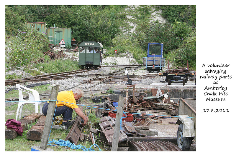 Salvaging railway parts Amberley 17 8 2011