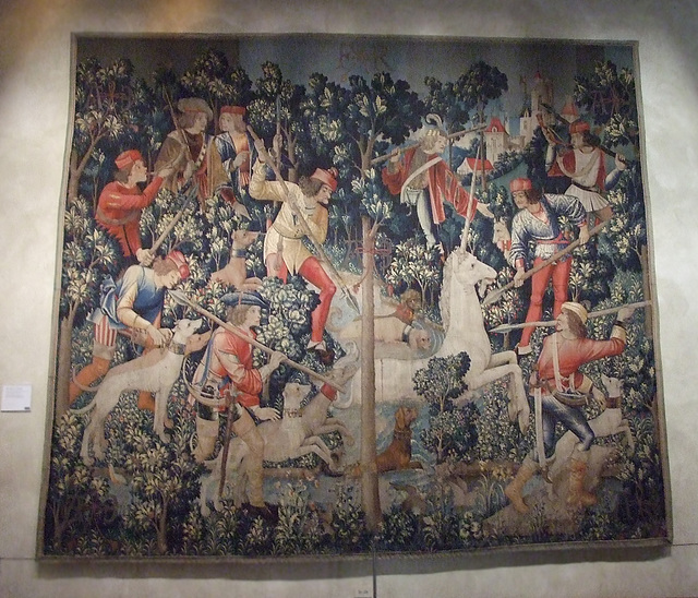 The Unicorn is Attacked- The Unicorn Tapestries in the Cloisters, October 2010