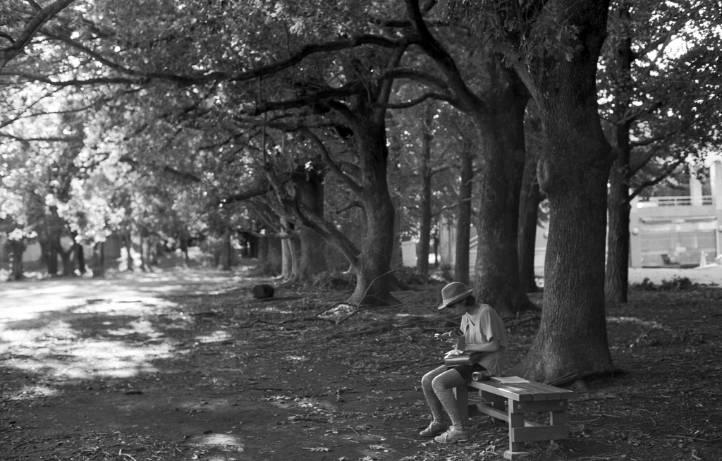 Texting in the shade