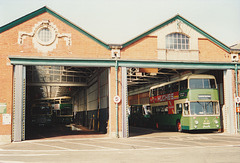The Ipswich Buses garage in Constantine Road, Ipswich – 16 May 1992 (162-20)