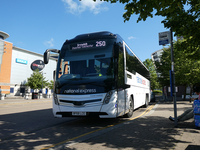 Galloway 102 (BF68 LCE) (National Express contractor) in Ipswich - 21 Jun 2019 (P1020602)
