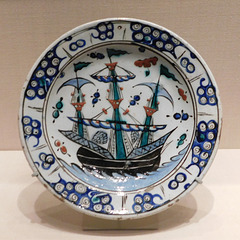 Islamic Dish with a Sailing Ship Design in the Metropolitan Museum of Art, August 2019