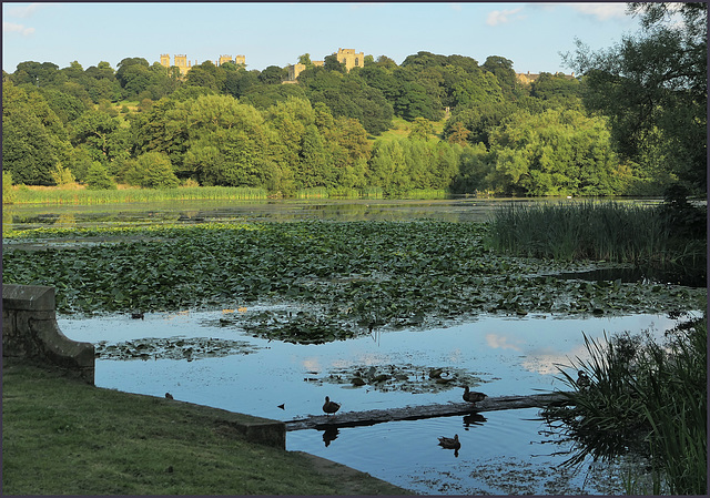 Hardwick great pond - with the old and new Hardwick halls.