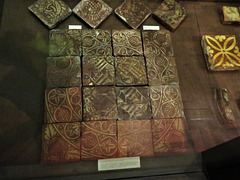 salisbury museum,, c15 tiles from heytesbury church, 1421