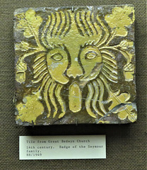 salisbury museum,, c14 tile from great bedwyn church