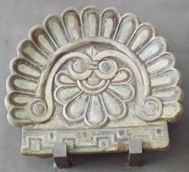 Antefix with a Nimbus and a Reversed Palmette in the Museo Campi Flegrei, June 2013