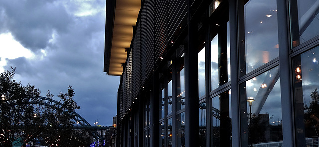 Quayside at Dusk. Tyne Bridge and Millenium Bridge