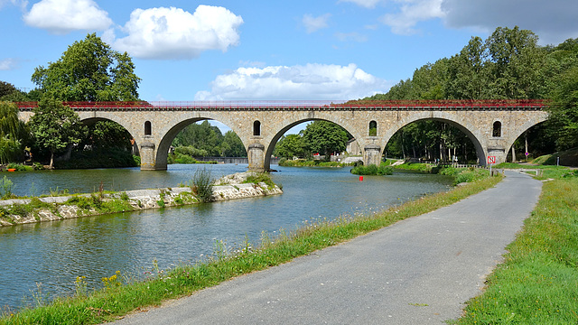 Bridge over the Mayenne river, France