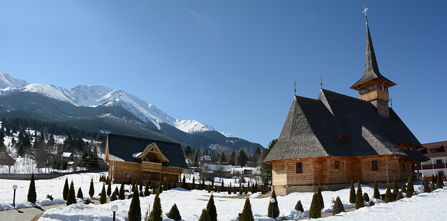 Romania, Borșa, Wooden Pietroasa Monastery