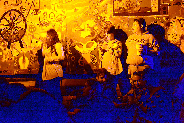 On the Porch Stage, a psychedelic performance.