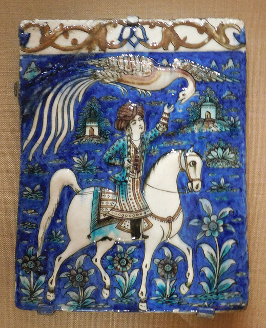 Tile with a Prince on Horseback in the Metropolitan Museum of Art, September 2019