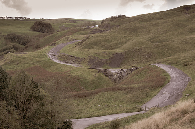 the old road below Mam Tor