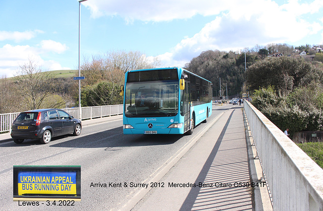 Arriva 2012 Mercedes Citaro Ukrainian Appeal Running Day Lewes 3 4 2022