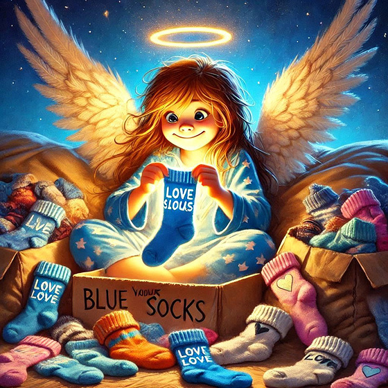 Please, guardian angel, send me blue socks ♥