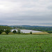 Chelmarsh Reservoir seen from the B4555 below Chelmarsh.