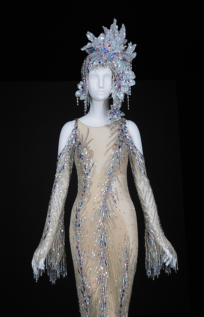 Detail of the Ensemble by Bob Mackie in the Metropolitan Museum of Art, August 2019