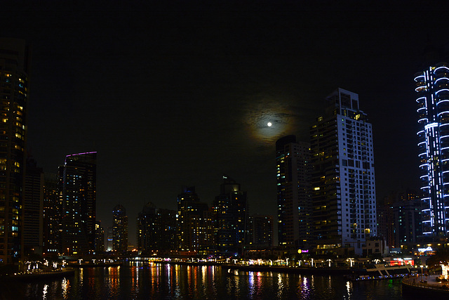 U.A.E., Full Moon over Dubai Marina