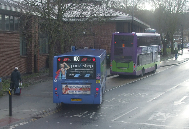 DSCF0684 First Eastern Counties 67776 (SN62 AXU) and Ipswich Buses 37 (YR61 RUH) - 2 Feb 2018