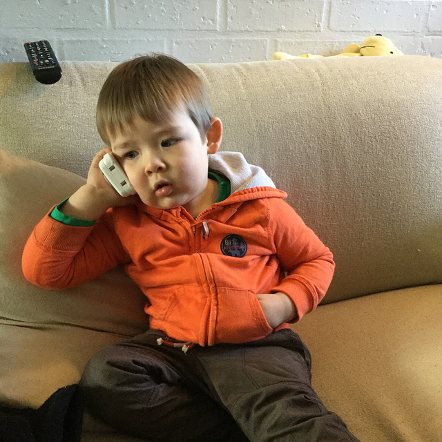 Grandson on the "phone"