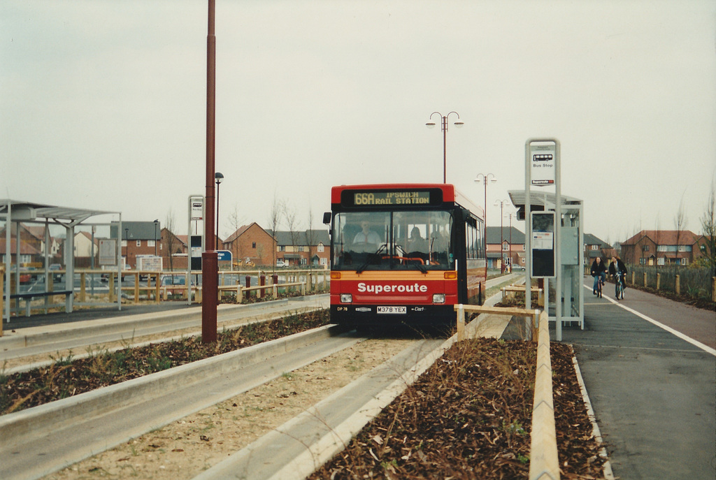 Eastern Counties M378 YEX in Kesgrave - 11 Apr 1995