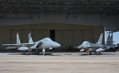 McDonnell Douglas F-15A Eagle 74-0118 and General Dynamics F-16A Fighting Falcon 80-0527