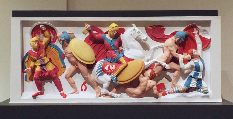 Color Reconstruction of The Alexander Sarcophagus: Frieze with Greeks vs. Persians in the Metropolitan Museum of Art, December 2022