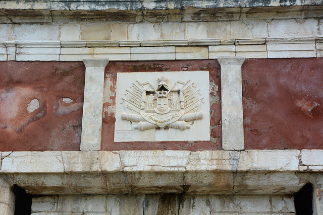 Greece, Kerkyra (Corfu), Palaio Frourio Emblem Close-up