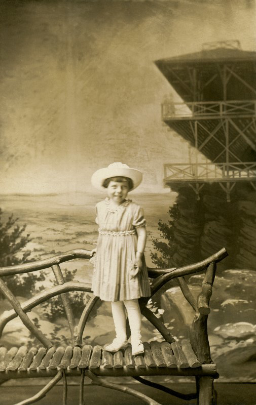 Little Girl with High Rock Backdrop, Pen Mar, Maryland