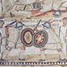 Detail of the Gladiator Fight Mosaic from Rome in the Archaeological Museum of Madrid, October 2022