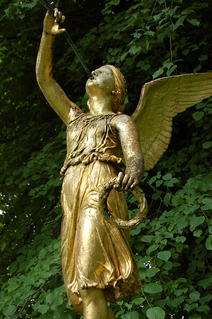 Detail of garden sculpure, Renishaw Hall, Derbyshire