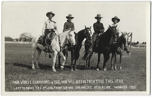 WP2168 WPG - FOUR WORLD CHAMPIONS OF 1912… WINNIPEG 1913 [STAMPEDE]