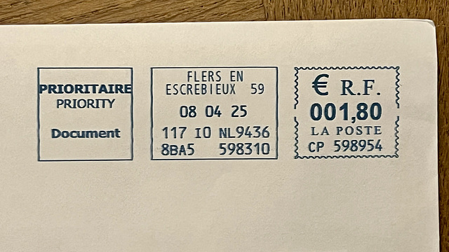 Pitney Bowes “ConnectPlus” franking machine impression