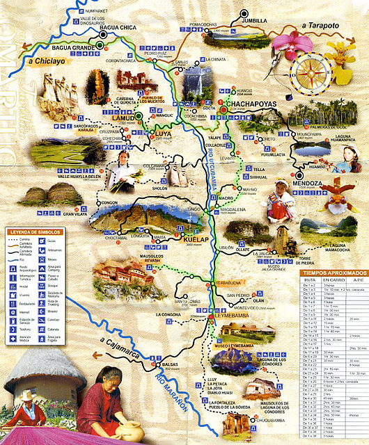 Map Chachapoyas Kuelap etc