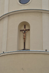 Rzeszow, Crucifix on the Wall of Sanktuarium Matki Bożej Rzeszowskiej