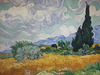 Detail of Wheatfield with Cypresses by Van Gogh in the Metropolitan Museum of Art, July 2023