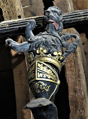 chagford church, devon, c17 wooden funerary helm with prouz lion crest +1664 (1)