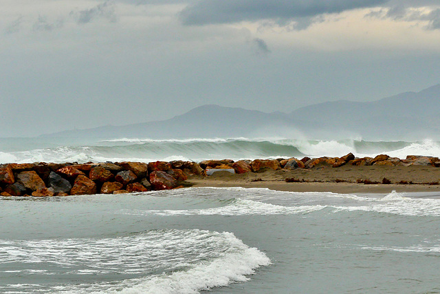 P1400957- Tempête en Méditerrannée - Le Cannet-Plage.  10 novembre 2021