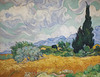 Detail of Wheatfield with Cypresses by Van Gogh in the Metropolitan Museum of Art, July 2023