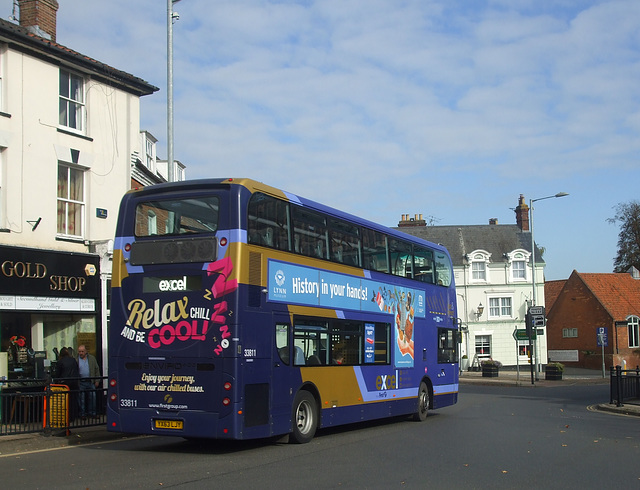 DSCF5212 First Eastern Counties 33811 (YX63 LJY) in Swaffham - 20 Oct 2018