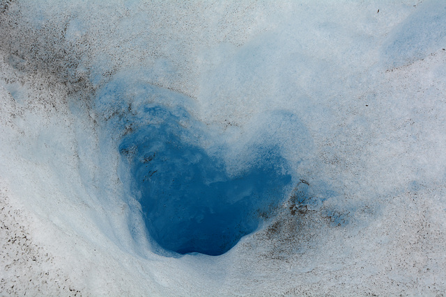 Argentina, Blue Well (or Blue Hole) in the Glacier of Perito Moreno