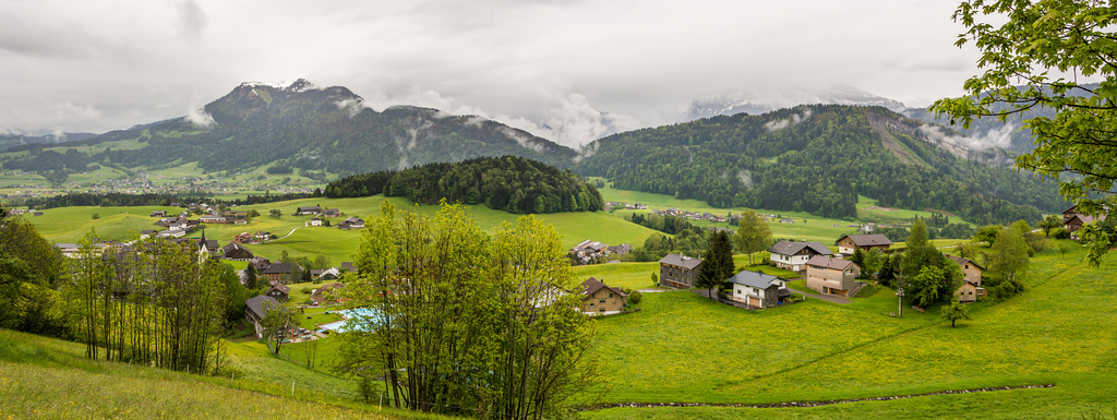 Blick auf Schwarzenberg, Bregenzerwald (Panorama)