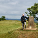 A windy Burrough Hill Trig Point (210m)