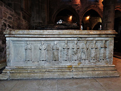 wirksworth church, derbs; c16 incised tomb slab of ralph gell +1564 attrib richard parker