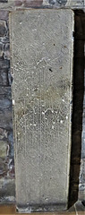 wirksworth church, derbs; c13 cross slab tomb with sword and horn on lanyard