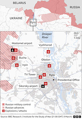 UKR - North & Kyiv closeup , 9th March 2022