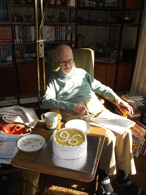 CAS at 96 with cake