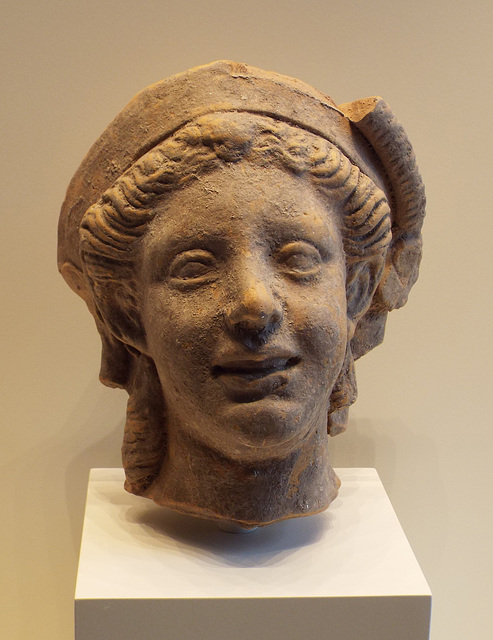 Terracotta Head of a Singing Reveler in the Getty Villa, June 2016