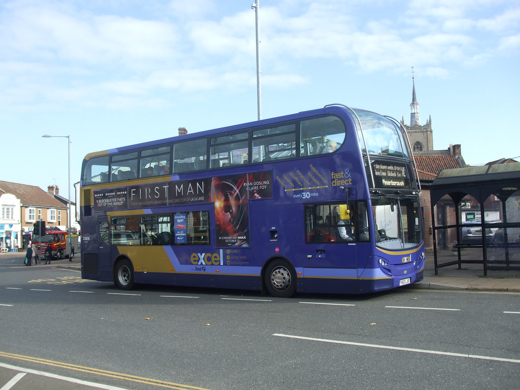 DSCF5204 First Eastern Counties 33808 (YX63 LJO) in Swaffham - 20 Oct 2018