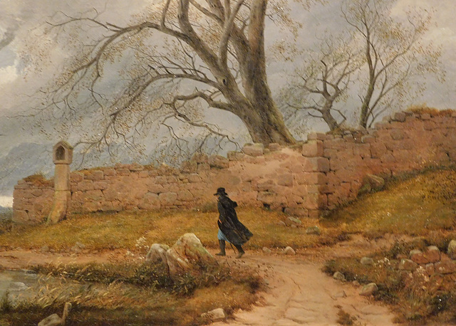 Detail of Wanderer in the Storm by Von Leypold in the Metropolitan Museum of Art, February 2019